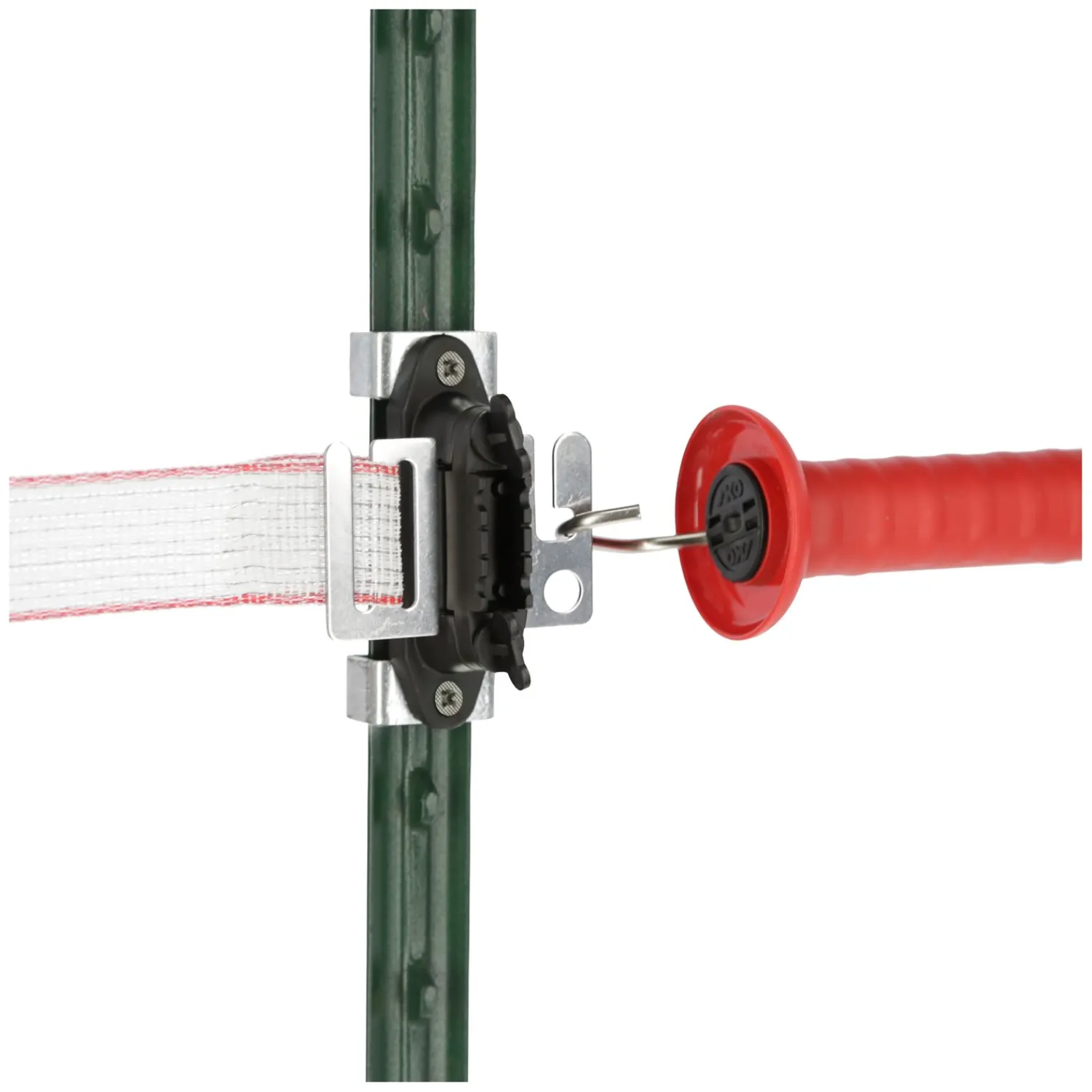 Loesdau Weidezaunisolatoren<AKO Bandtorgriffisolator-Set für T-Pfosten