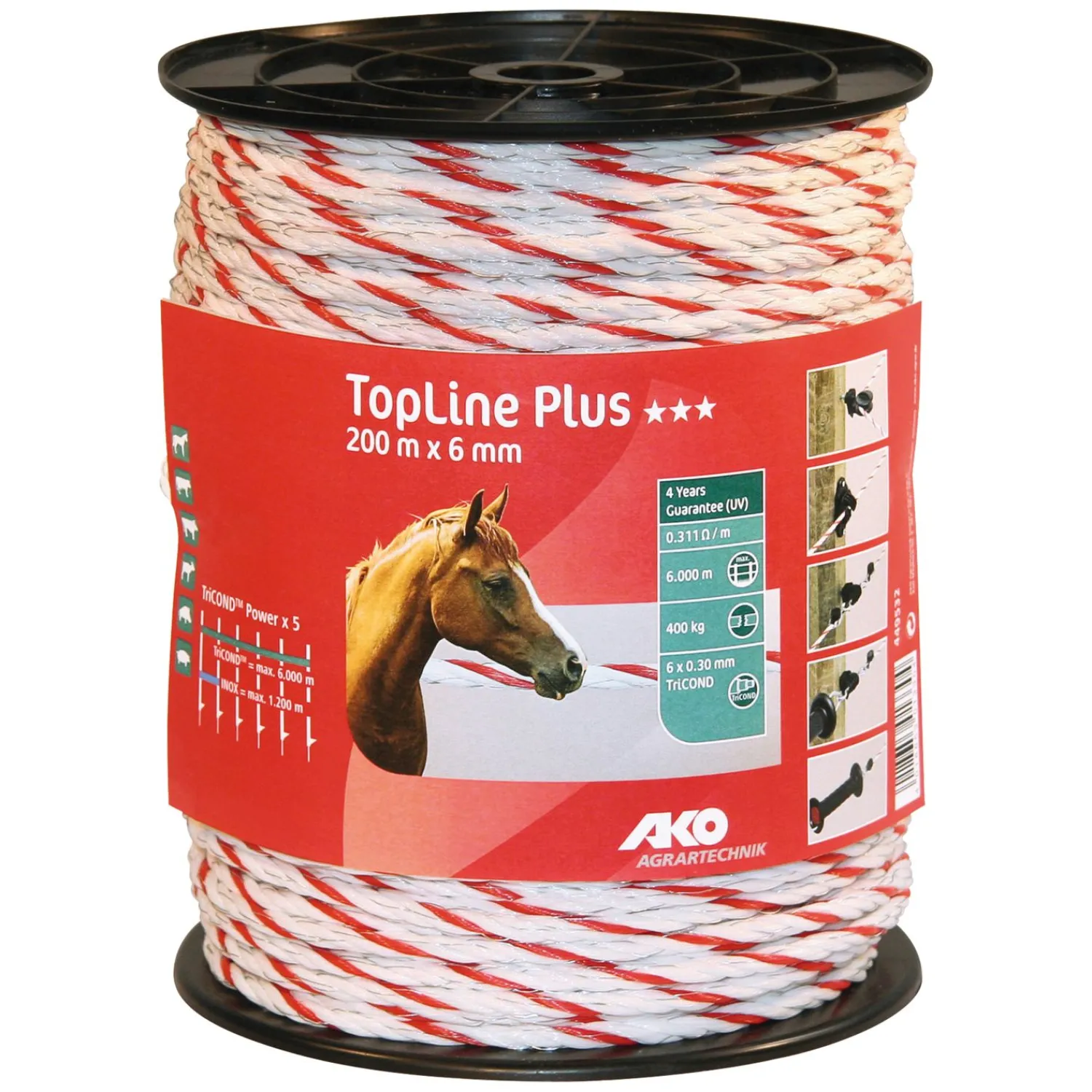 Loesdau Elektrobänder & -Seile<AKO Elektroseil TopLine Plus, Ø 6 mm