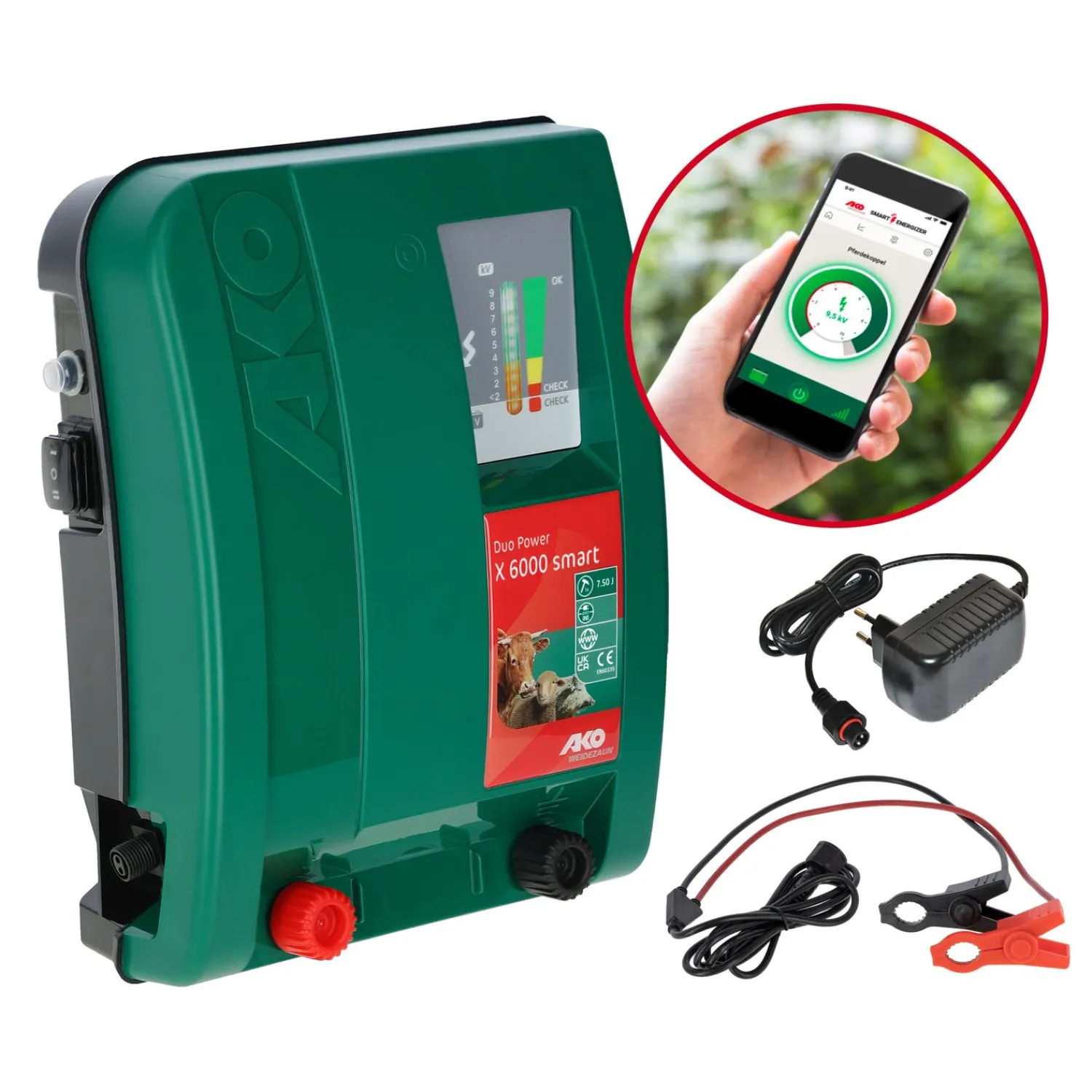 Loesdau Weidezaungeräte<AKO Weidezaungerät Duo Power X 6000 Smart