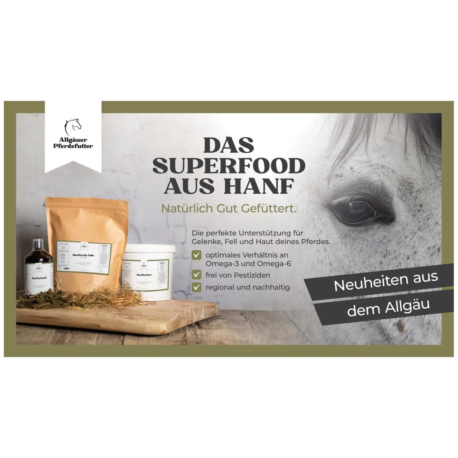 Loesdau Zusatz- Und Mineralfutter<Allgäuer Pferdefutter Hanfkuchen