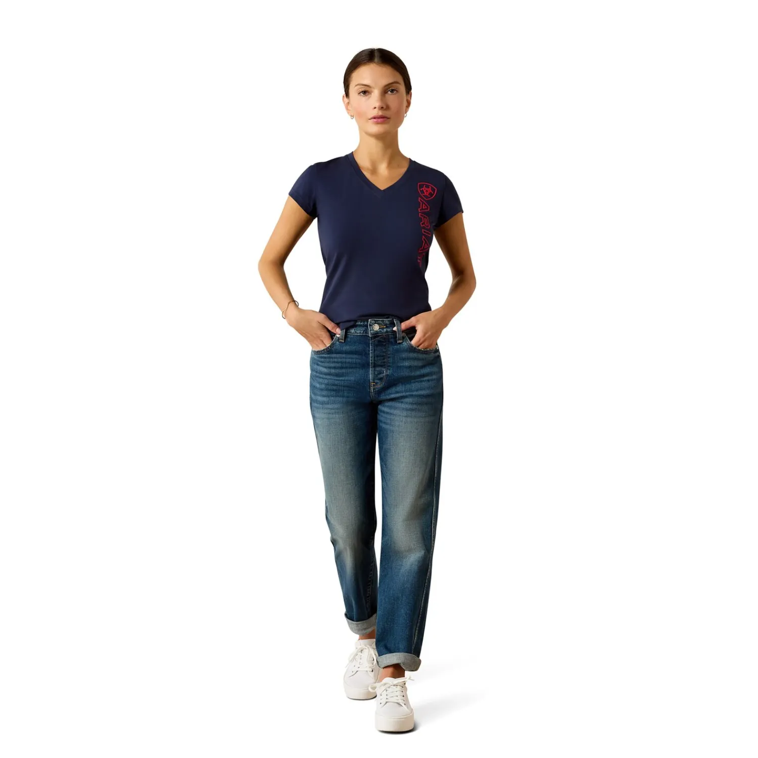 Damen ARIAT Polo & T-Shirts<T-Shirt Vertical-Logo Tee für Damen