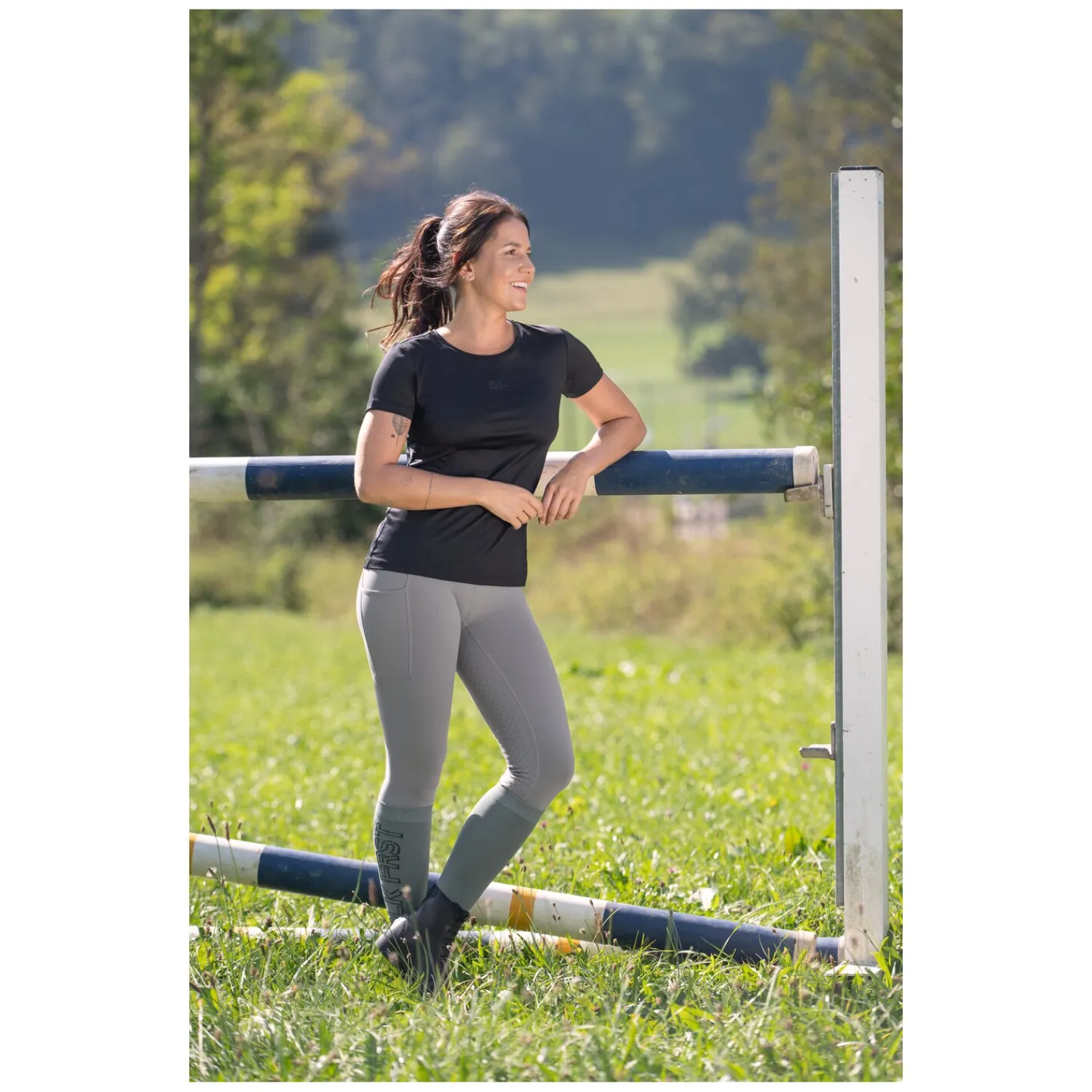 Damen Loesdau Reithosen<black forest Grip-Vollbesatz-Reitleggings