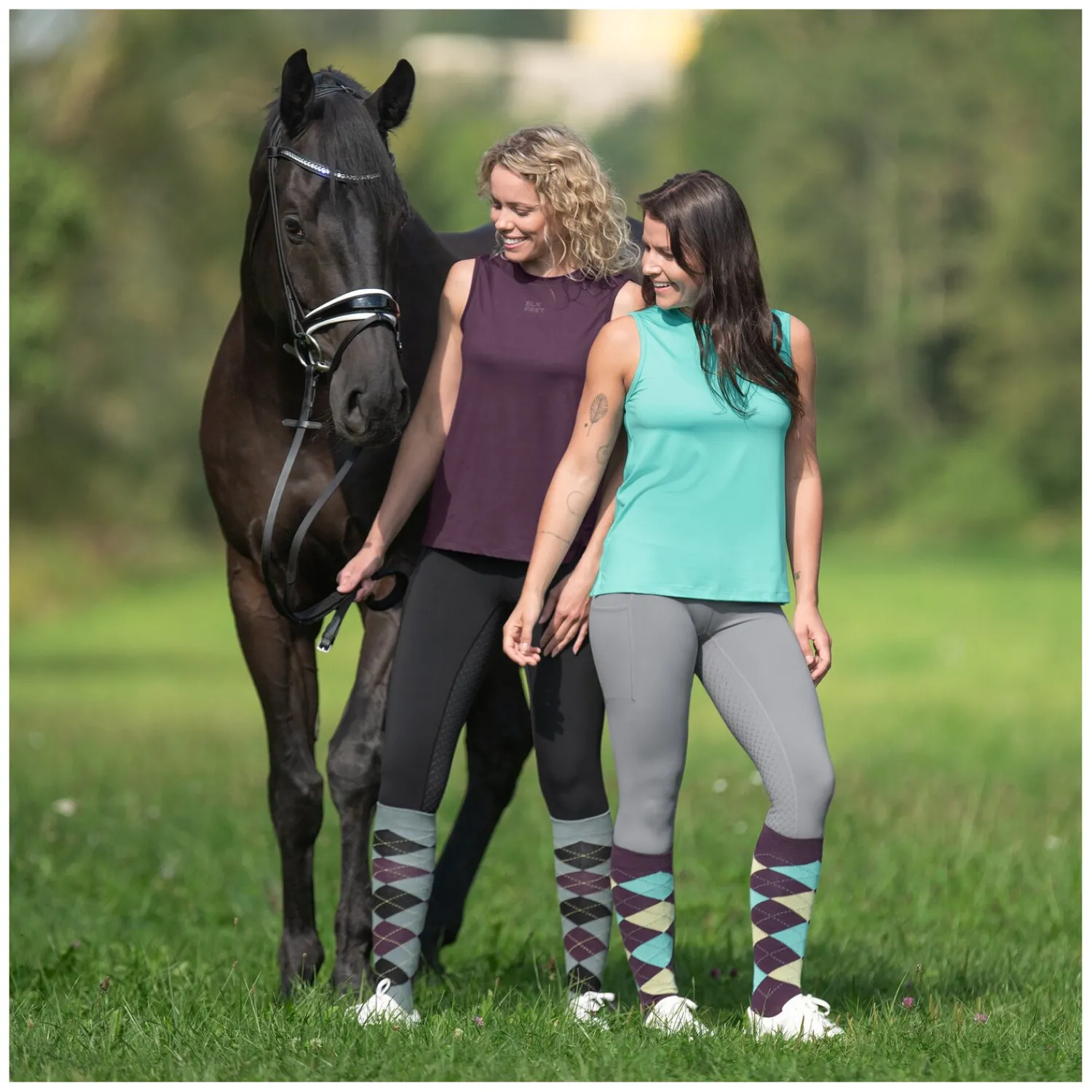 Damen Loesdau Reithosen<black forest Grip-Vollbesatz-Reitleggings