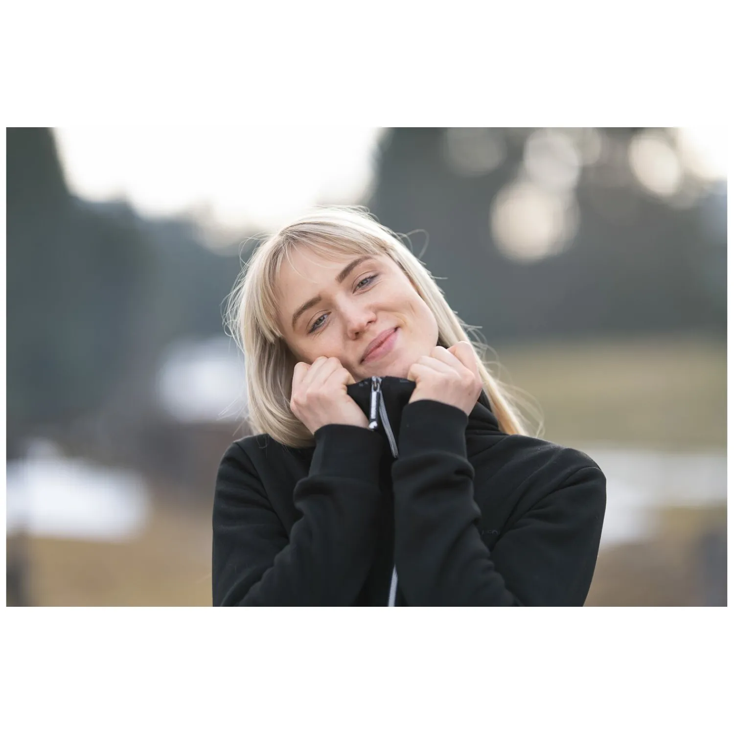 Damen Loesdau Reitjacken<forest Sweatjacke mit hohem Kragen