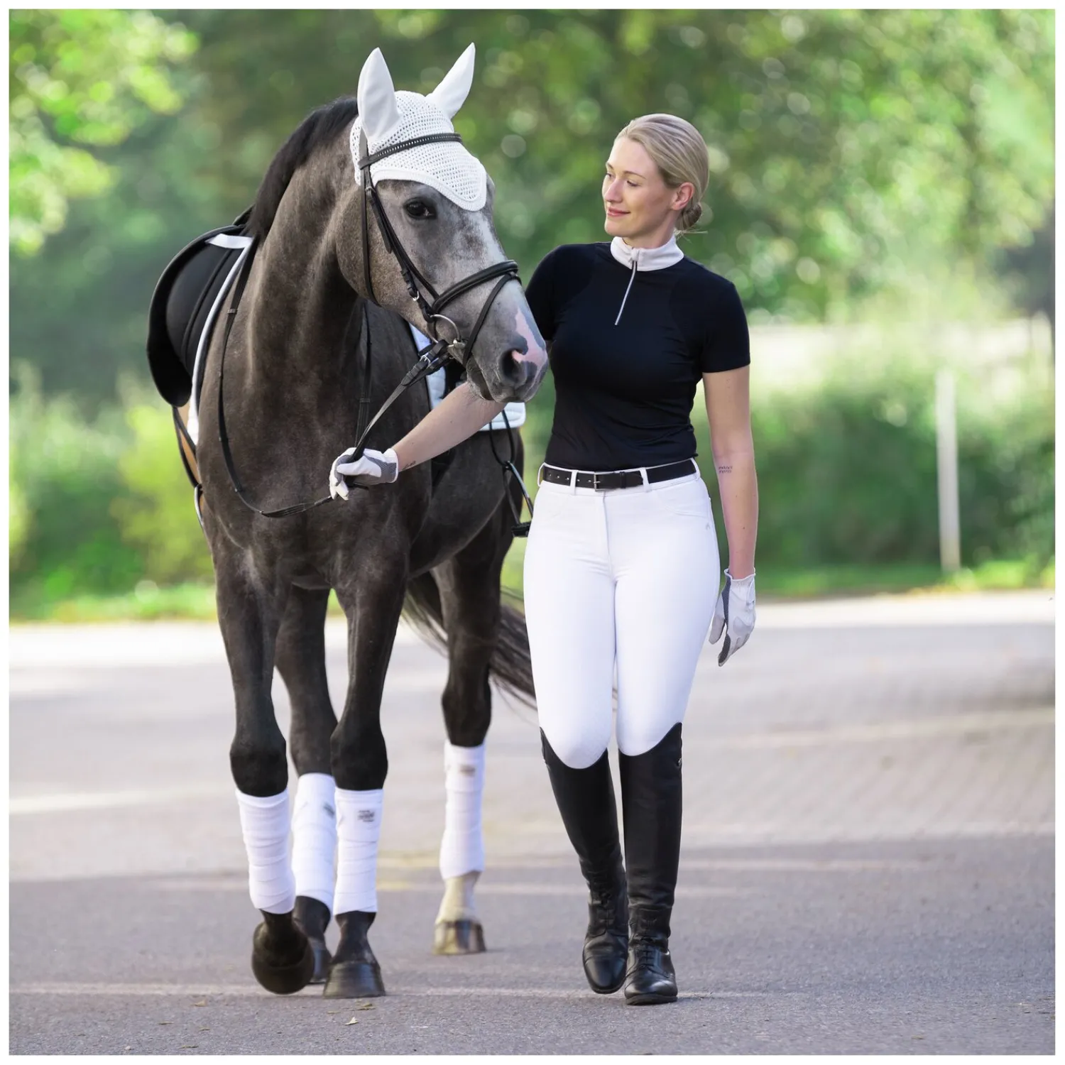 Damen black forest Turnierbekleidung<Turnierhirt kurzar