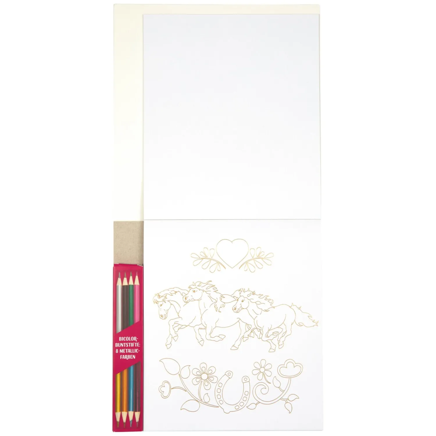 Loesdau Geschenke Für Reiter<COPPENRATH Metallic-Malen mit Bicolor-Buntstifte Pferdefreunde