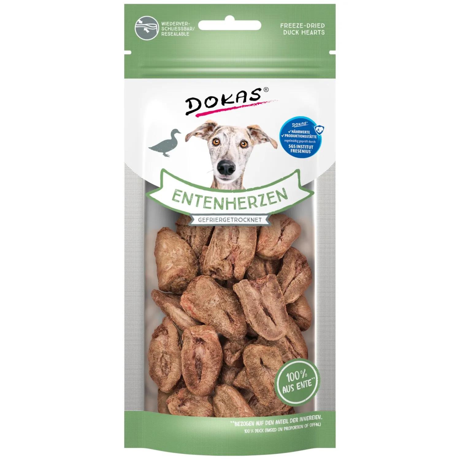 Loesdau Hundesnacks<DOKAS Entenherzen gefriergetrocknet