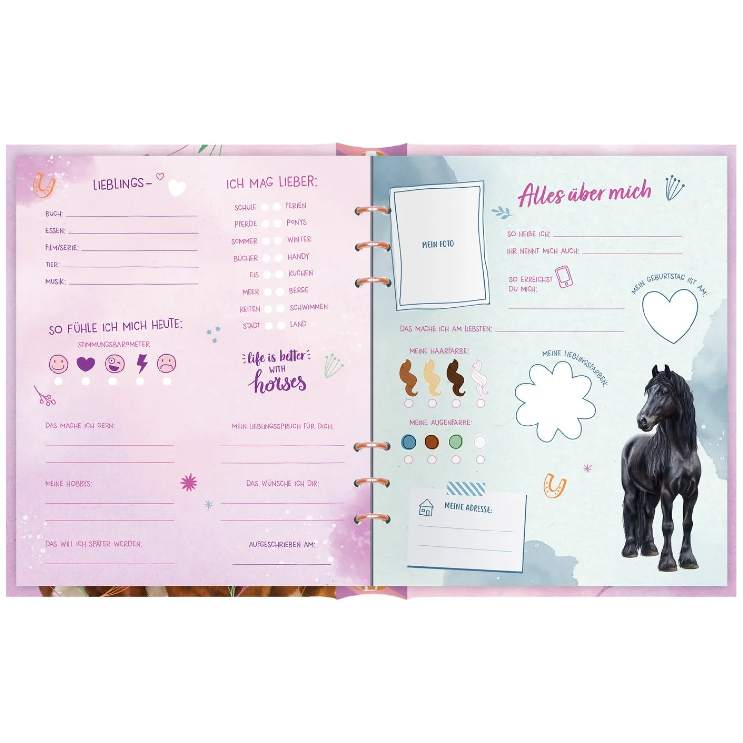 Loesdau Geschenke Für Reiter<Freundebuch Pferdefreunde mit Glitzerpatch, COPPENRATH