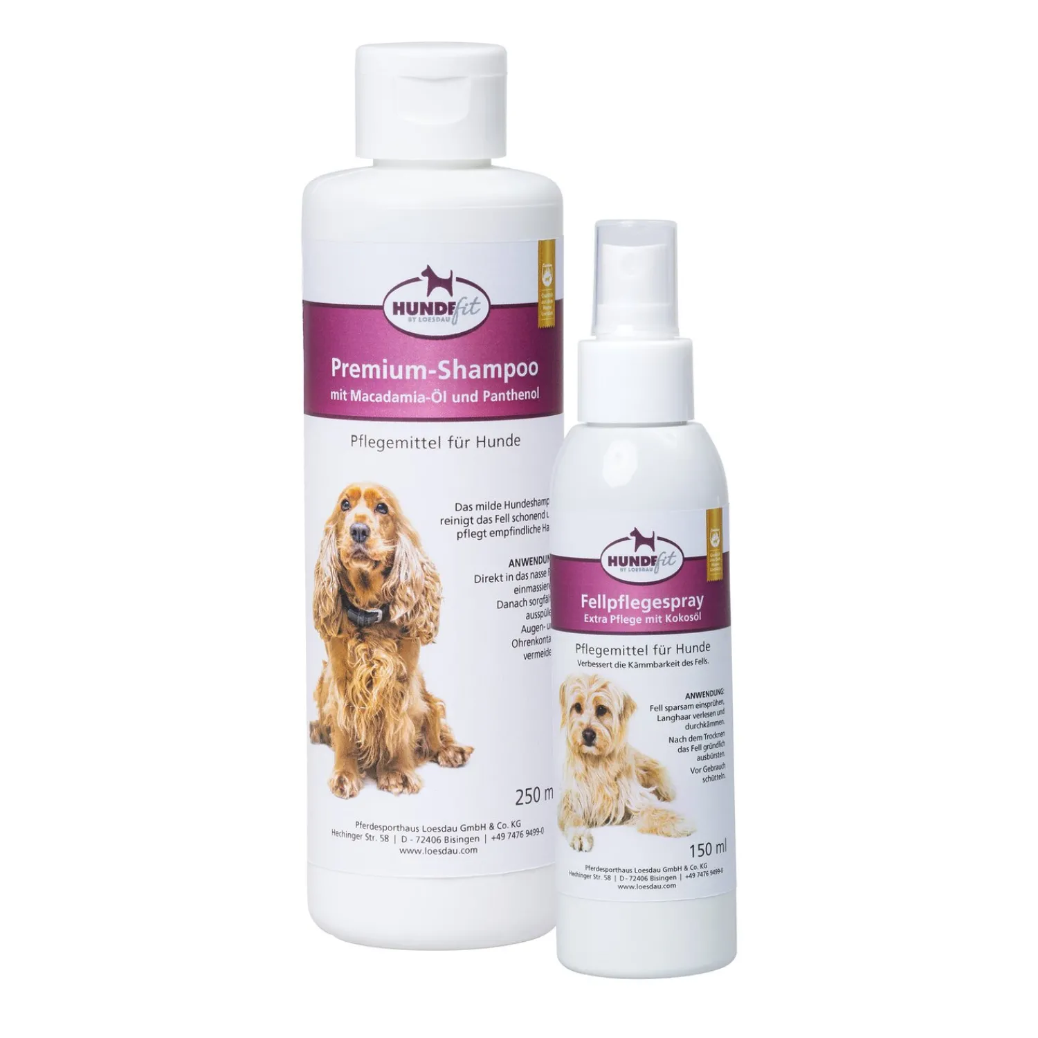 Loesdau Pflegeprodukte|Vorteils-Sets<HUNDEfit by Set Pflege I für Hunde, Fellpflegespray + Premium Shampoo