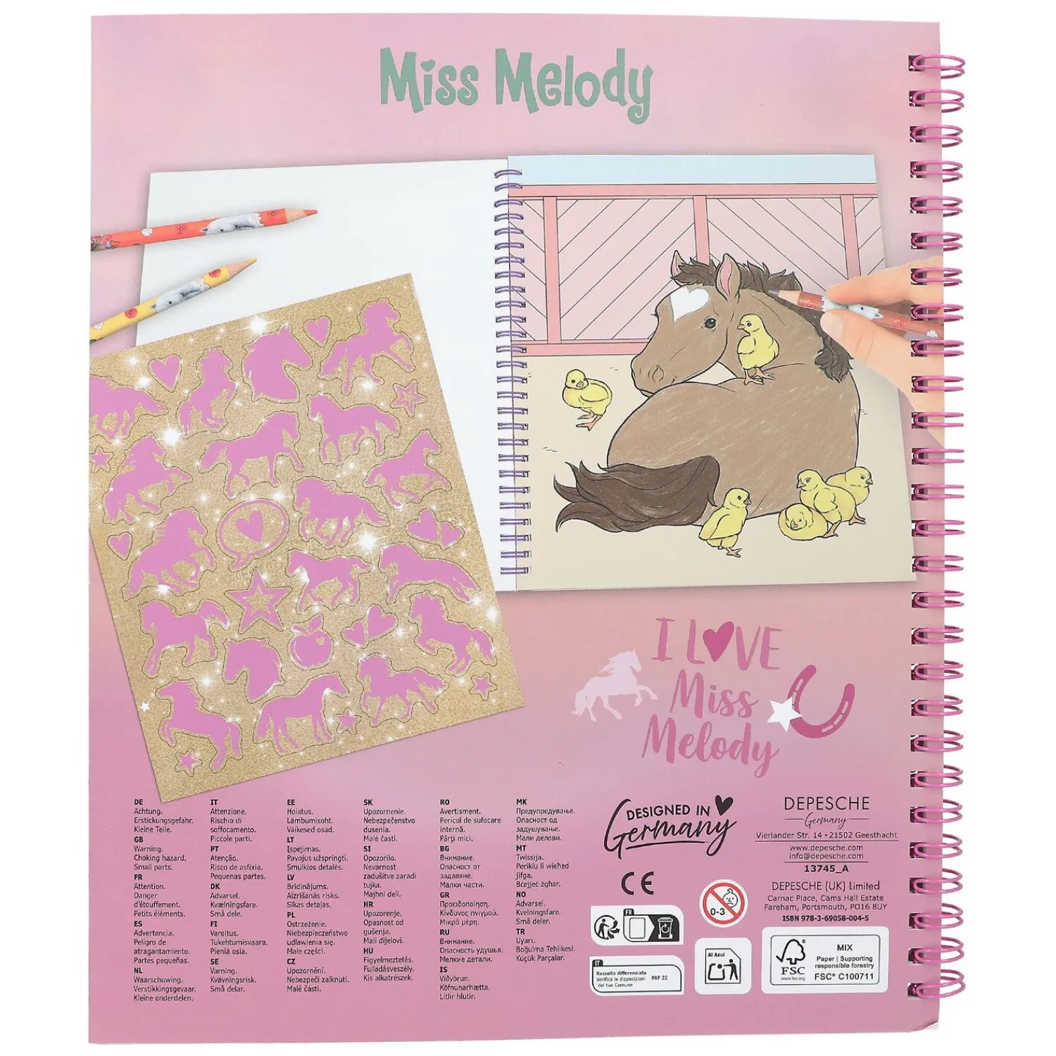 Loesdau Geschenke Für Reiter<Miss Melody Malbuch mit Pailletten