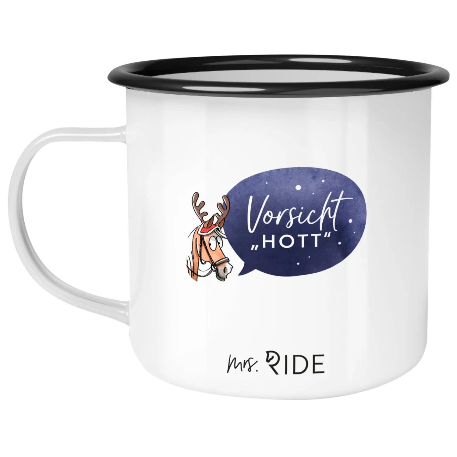 Loesdau Geschenke Für Reiter<mrs. RIDE Emailletasse Hü-Wein