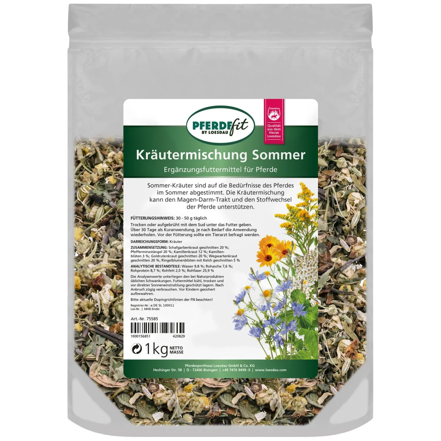 Loesdau Zusatz- Und Mineralfutter<PFERDEfit by Kräutermischung Sommer