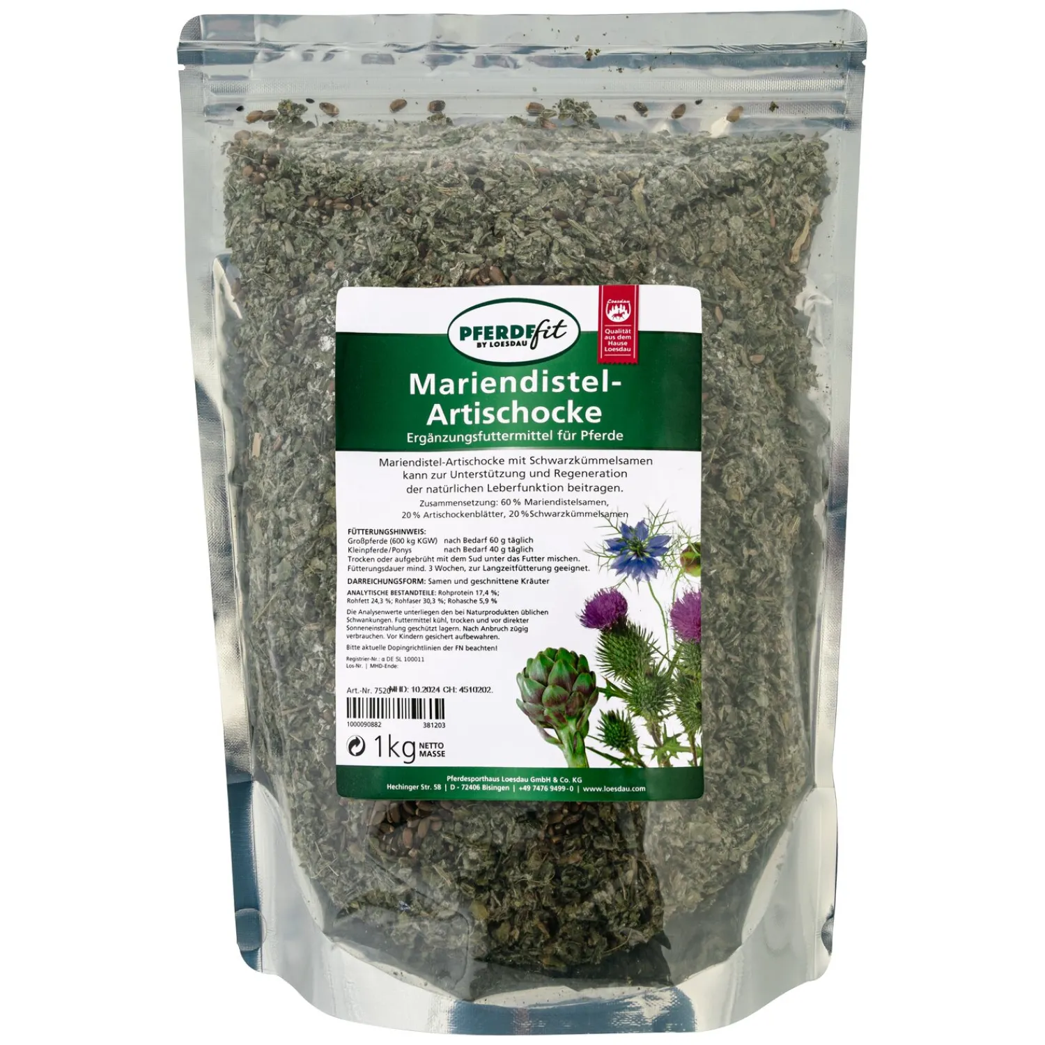 Loesdau Zusatz- Und Mineralfutter<PFERDEfit by Mariendistel-Artischocke