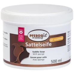 Loesdau Lederpflege<PFERDEfit by Sattelseife mit Schwamm