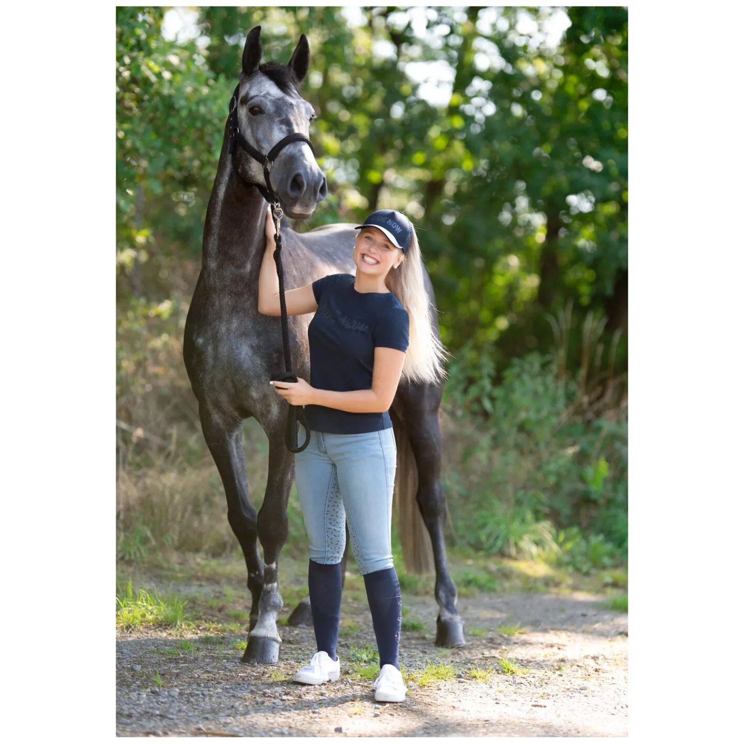 RIDE now Reitsocken<Thinsocks mit Glitzerschriftzug